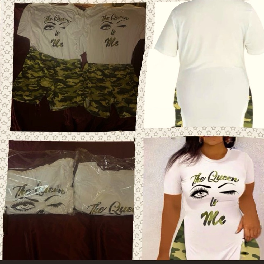 Camouflage two piece shorts set 4X & 3X